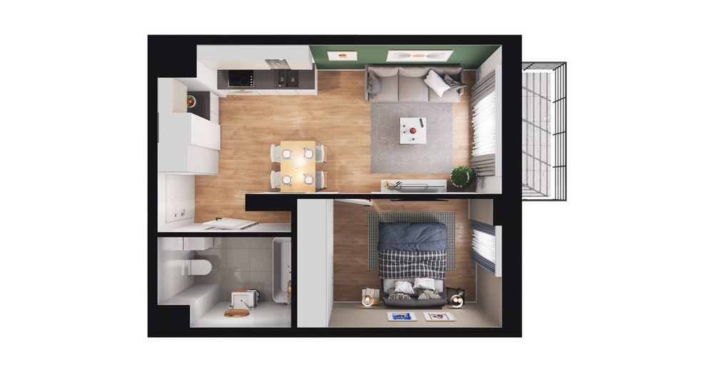 2-pokojowe mieszkanie 37 m² Bez Pośredników - Widok 2