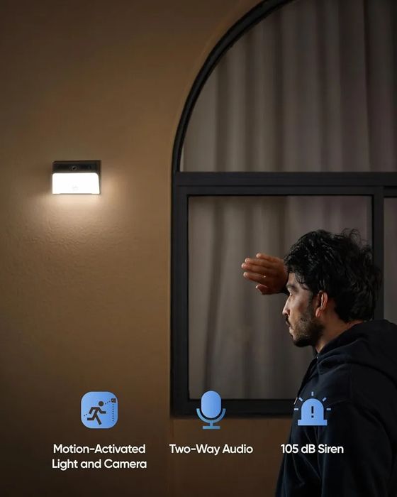Kamera IP zewnętrzna Eufy Solar Wall Light Cam S120 2K