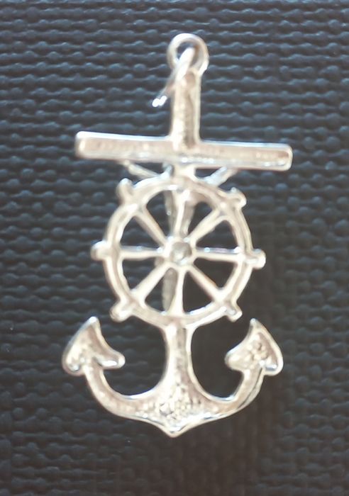 PRATA Pendente cruz/âncora