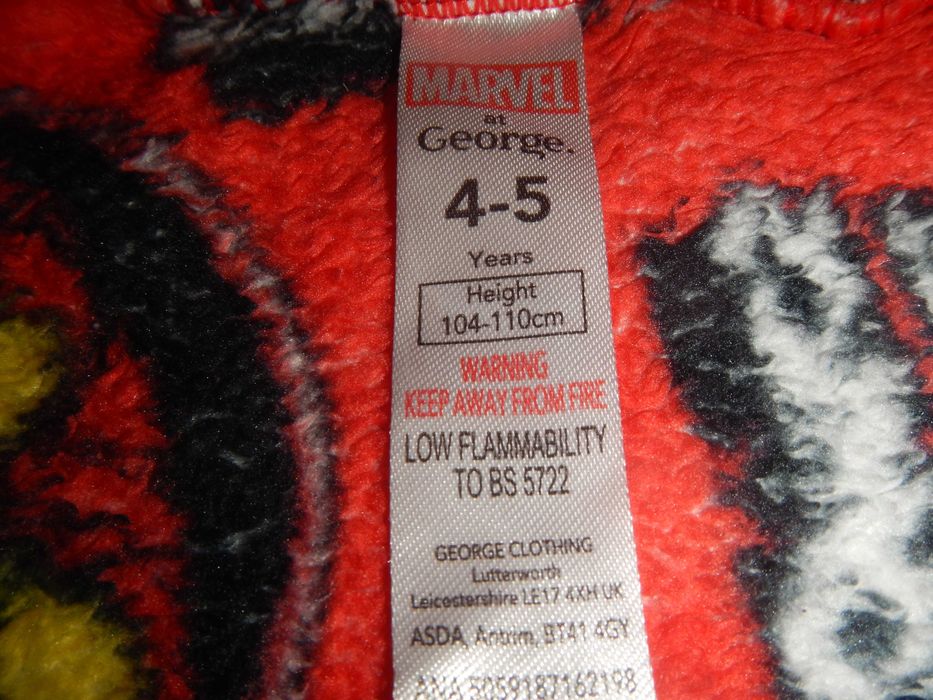 Флісовий халат marvel george р.104-110см(4-5років)