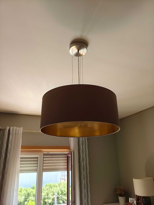 Candeeiro de Teto Suspenso Eglo Maserlo (Cappuccino/Dourado) – Ø 53 cm