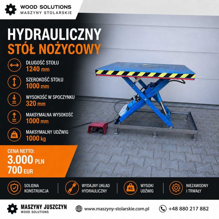 Hydrauliczny stół nożycowy 1240x1000mm