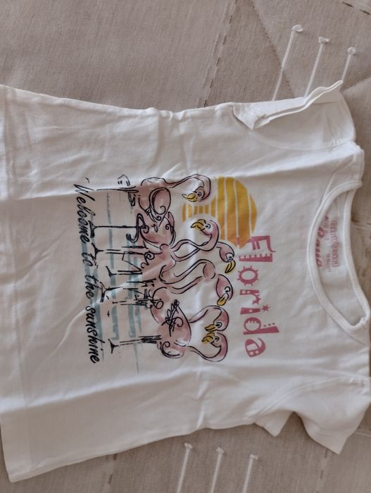 Conjunto de 5 ticharts e calções de malha 2/3 anos