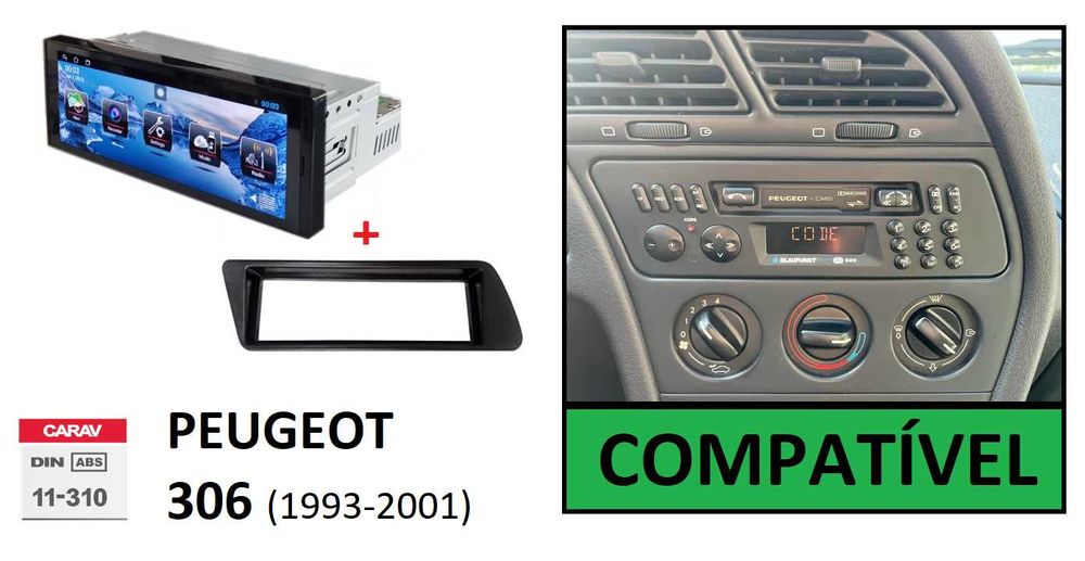 (NOVO) Rádio 1DIN Android • Peugeot 106 • 205 • 306 • 405 • 807 • 1007
