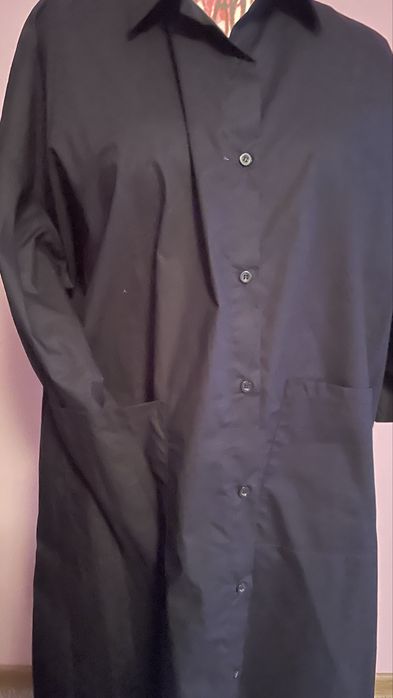 Sukienka Koszula maxi narzuta czarna 158c  oversize 42/44/46