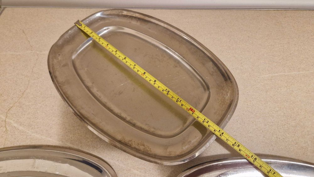 Conjunto de 2 travessas de servir em inox