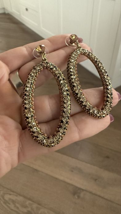 Massimo  dutti kolczyki  zlote miedziane