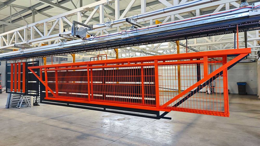 Brama przesuwna i furtka z siatką 3D ocynk 6,7m producent