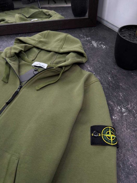Зип худи Stone Island Зеленое Оригинал