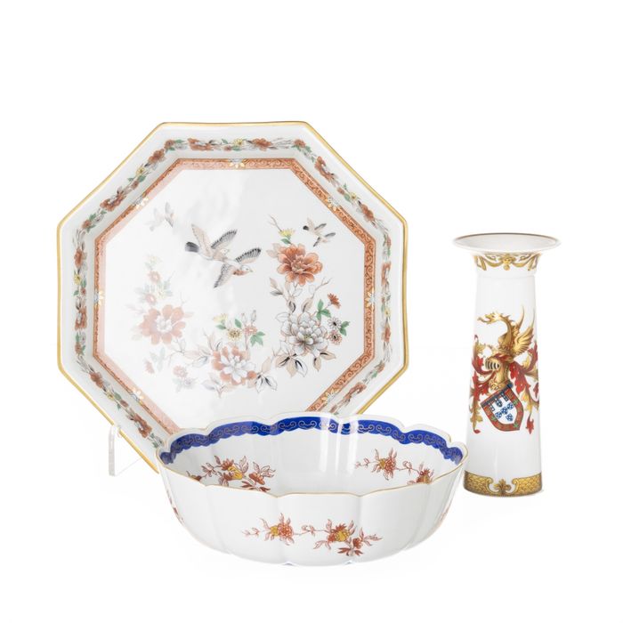 Porcelana - Canudo, saladeira e tabuleiro - Vista Alegre