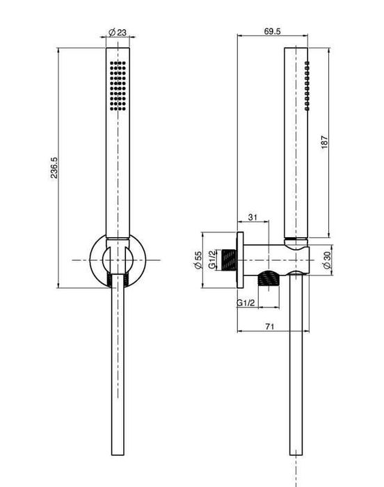 Przyłącze z uchwytem + wąż + słuchawka - wyprzedaż ekspozycji