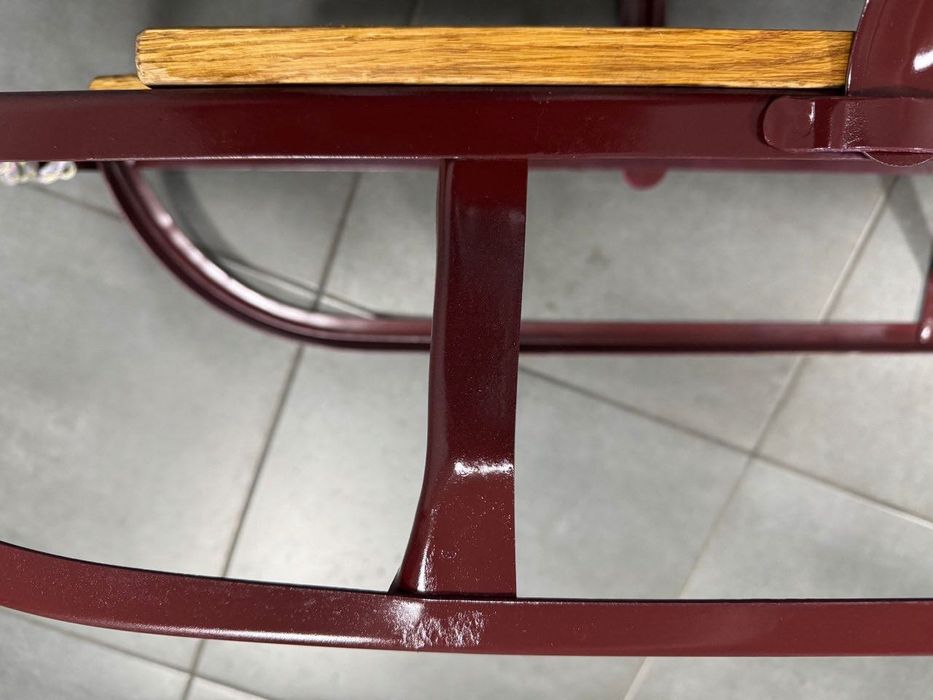 Санки сталеві з дубовими планками + спинка та мотузка