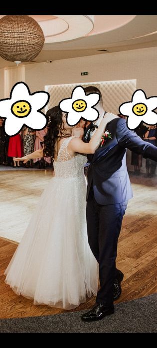 Suknia ślubna Antra 38/40 cekiny z cekinami świecąca błyszcząca Wolszt