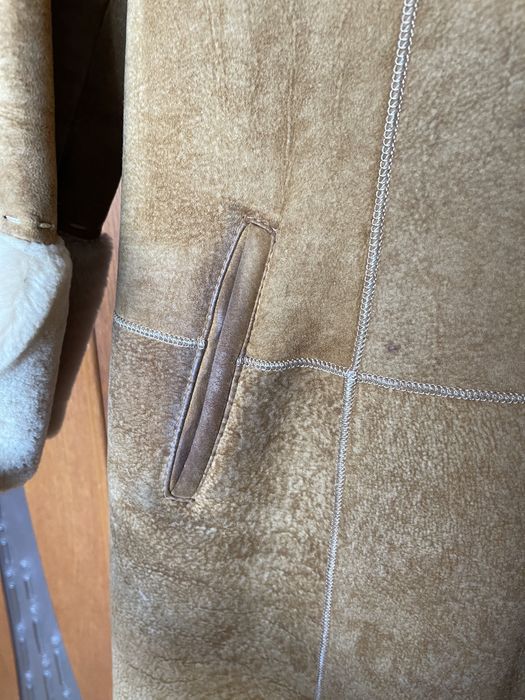 Дублянка, дубленка з капішоном, натуральна