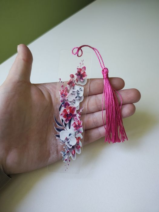 zakładka do książki akrylowa storczyki z chwostem