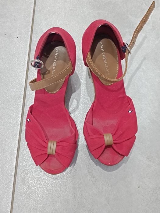 Sandały koturny espadryle Tommy Hilfiger r36 czerwone