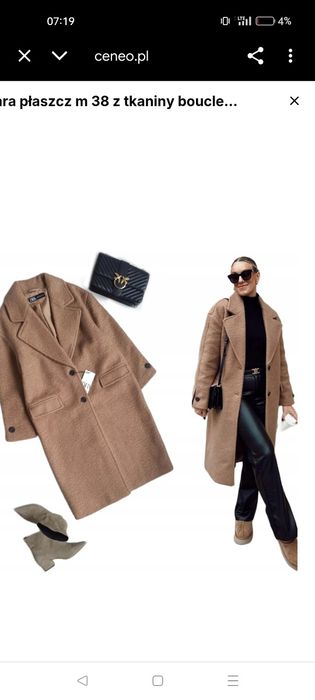 Stylowy długi płaszcz Zara