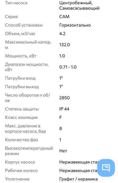 Насос самовсмоктуючий SPERONI-CAM 95 Італія