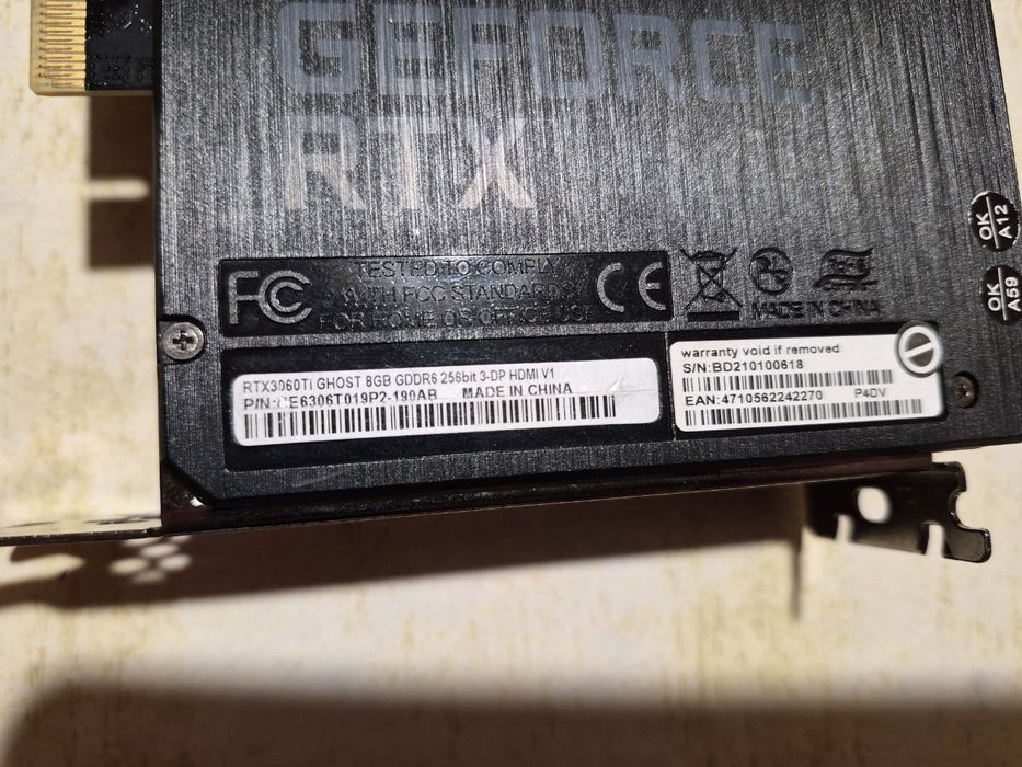 Відеокарта Gainward RTX 3060 Ti 8GB (проблемна)