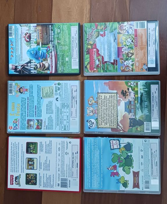 Conjunto de 6 Dvd's para criança