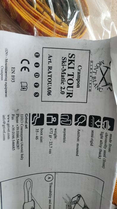 Grivel ski tour  ski matic 2.0 raki skiturowe nowe