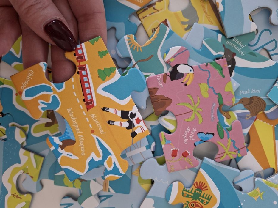 Puzzle CzuCzu Mapa Świata 168 elementów, układanka edukacyjna 6+