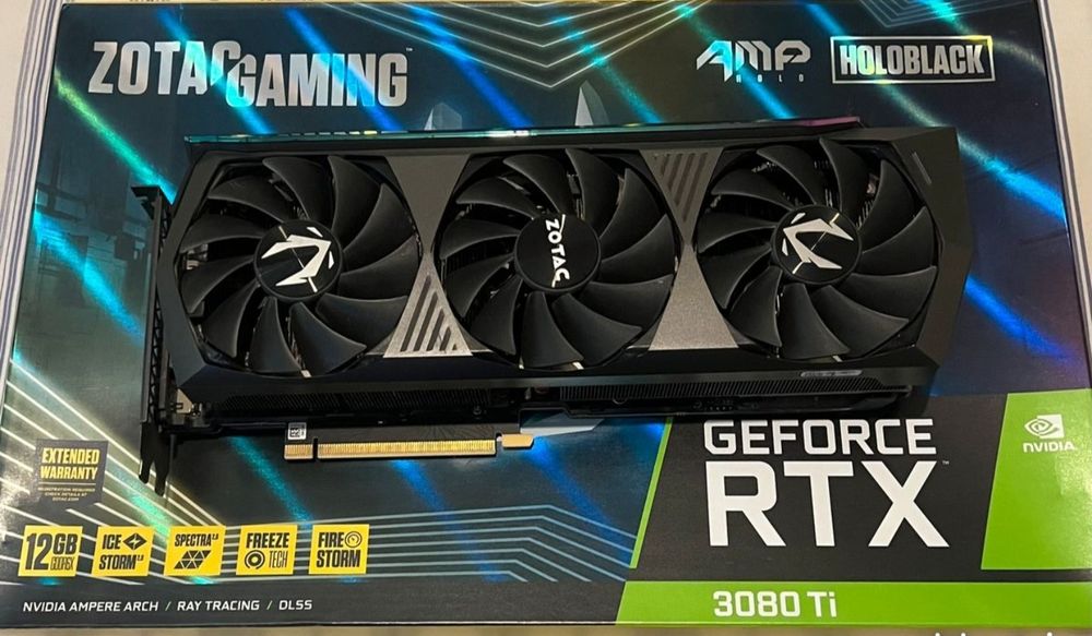 Gráfica ZOTAC GAMING GeForce RTX 3080 Ti AMP HoloBlack