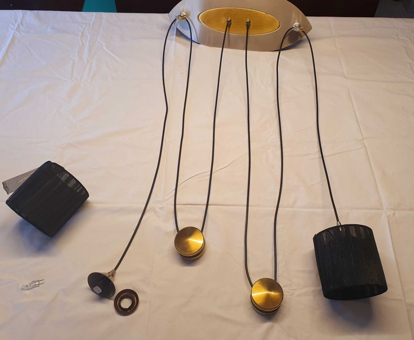Candeeiro de Teto Suspenso com Roldanas / Estilo Vintage Industrial