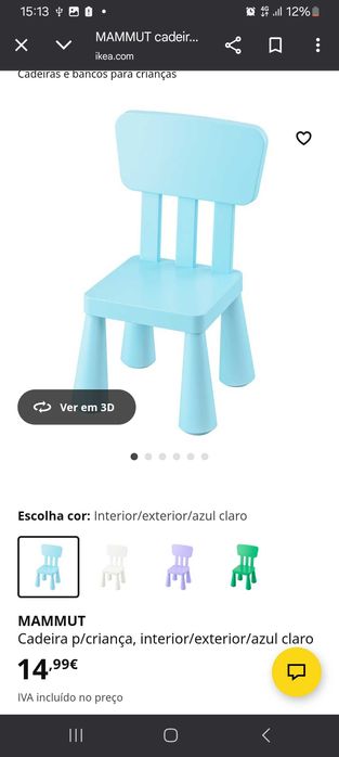 Vendo cadeiras e mesa infantil IKEA