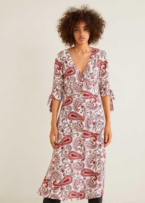 Vestido comprido com cornucópias da Mango T: M Novo