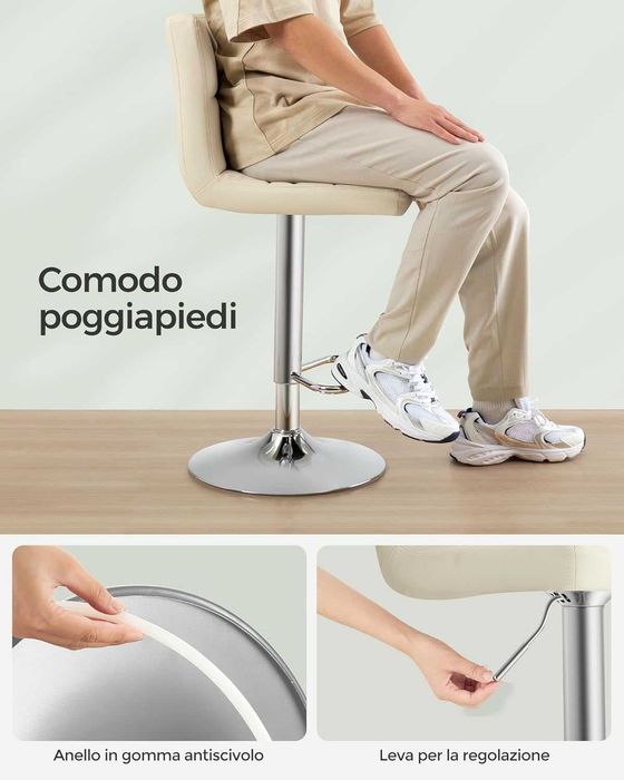 крісло барне SONGMICS LJB064K03 Набір барних стільців з 2 шт