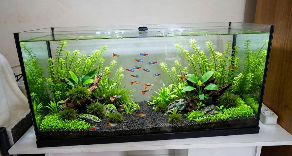 Aquário Aquatlantis 80x30x40 - 96L com filtro Eheim Liberty 130