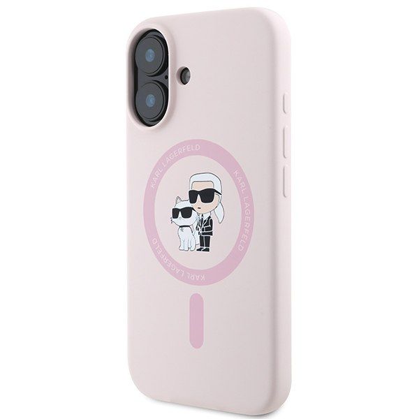 Karl Lagerfeld KLHMP16MSCMKCRHP iPhone 16 Plus 6.7" różowy/pink hardcase Silicone Karl&Choupette Ring MagSafe