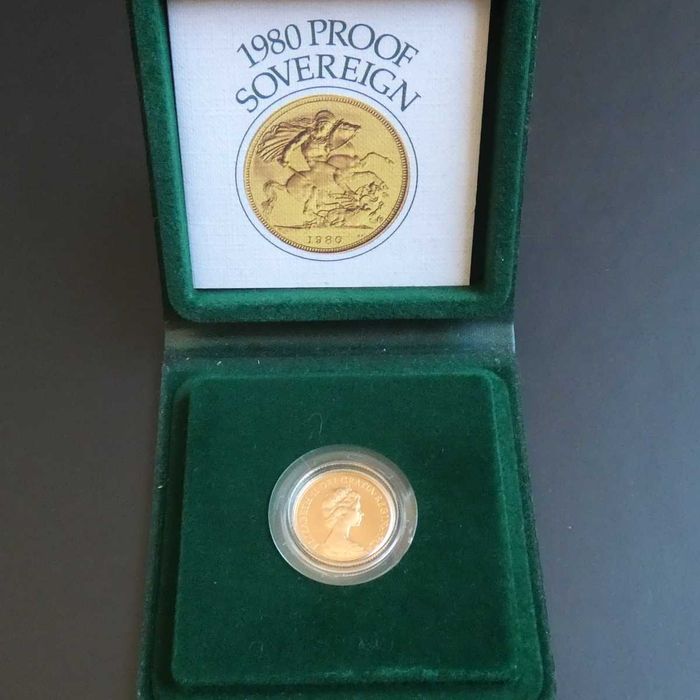 1980 Libra Ouro Proof com Caixa da Royal Mint