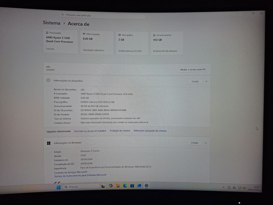 PC Gaming RGB | Ryzen 3 | GTX 1050  | SSD 1TB | Windows 11