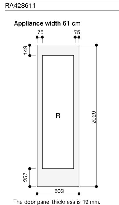 Porta Aço Inox Adega Gaggenau