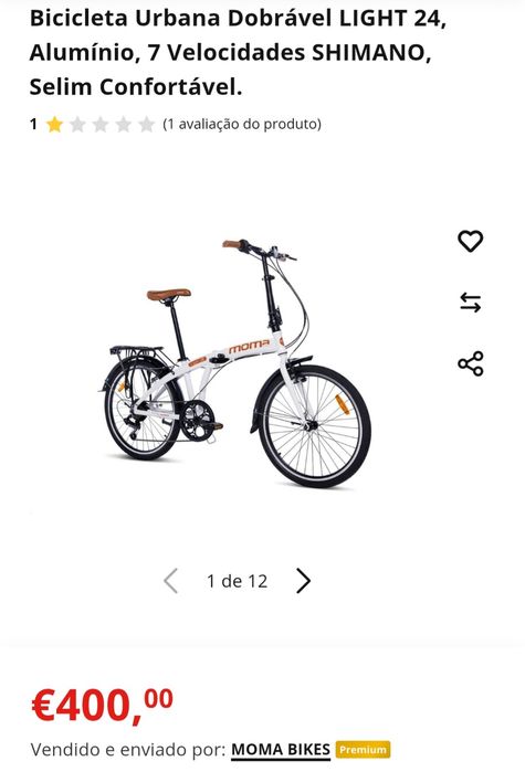 Bicicleta moma dobrável nova