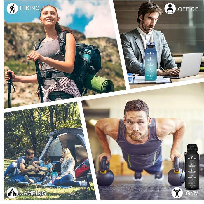 Garrafa de água 1500 ml sem BPA ecológica à prova de fugas - NOVO SELA