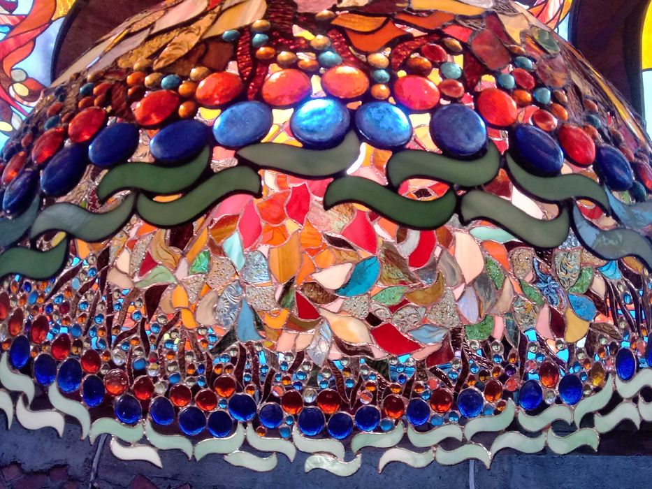 Lampa witrazowa wiszaca