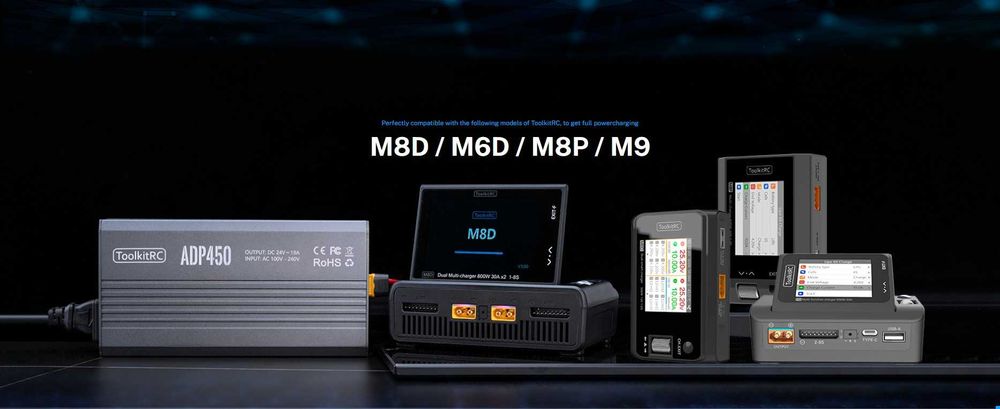 Топовий двопортовий 8S зарядний пристрій для FPV дронів Toolkitrc M8D