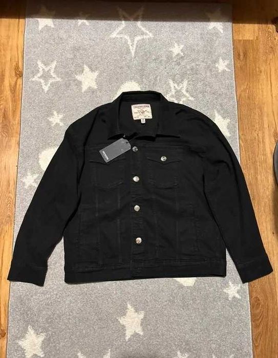 Katana Kurtka Jeansowa True Religion Oversized Trucker Jacket denim glitter rare