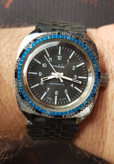 Zegarek Ruhla World Time vintage