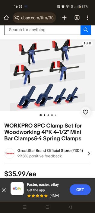 Zestaw mini zacisków stolarskich do drewna