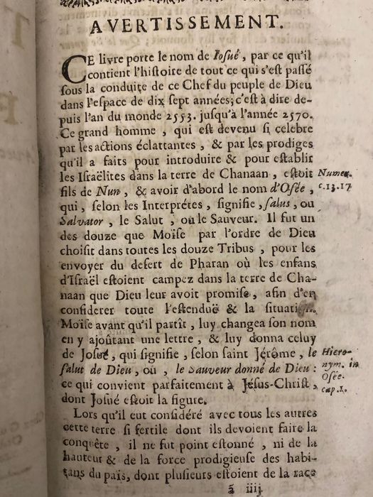 Josué, traduzido em francês. Livro de 1687.