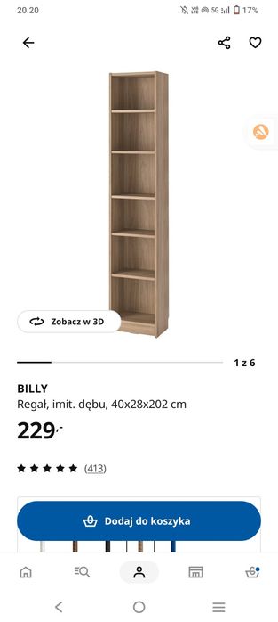 Zestaw Ikea regał Billy oraz drzwi OXBERG