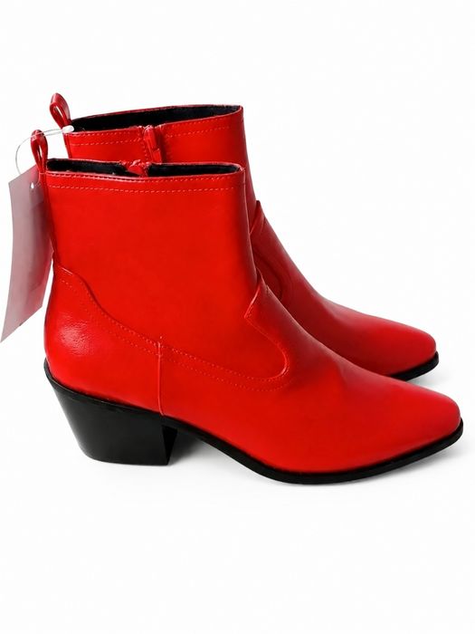 Czerwone botki cowboy western 39 modne fashion Even&Odd