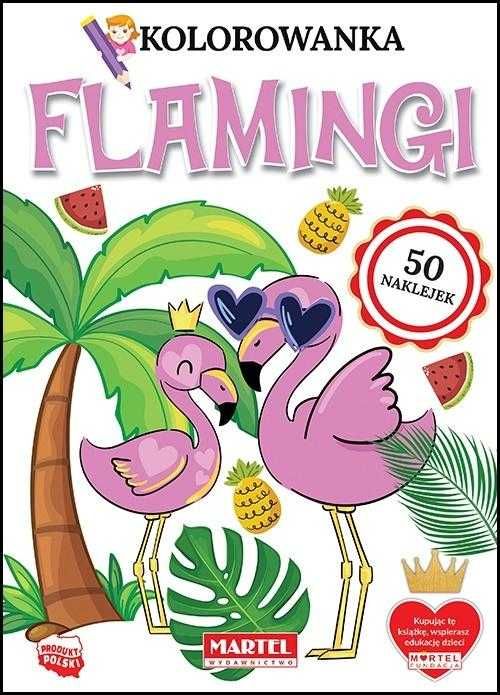 Kolorowanka z naklejkami Flamingi 50 naklejek