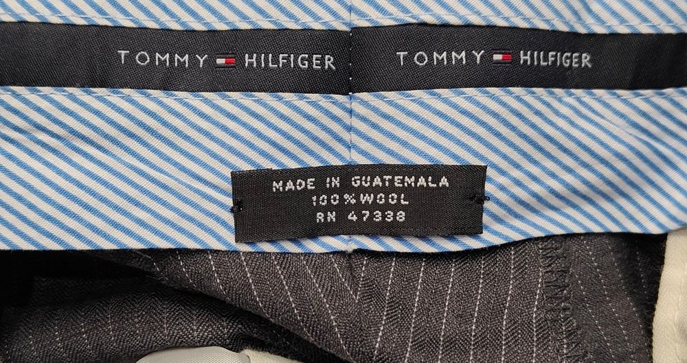 Wr) TOMMY HILFIGER oryginalne spodnie materiałowe/wełna Roz.XL