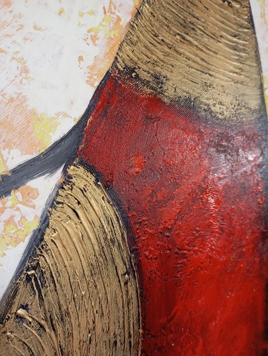 Pintura étnica em tela grande 119,5cm x 99,5cm de parede