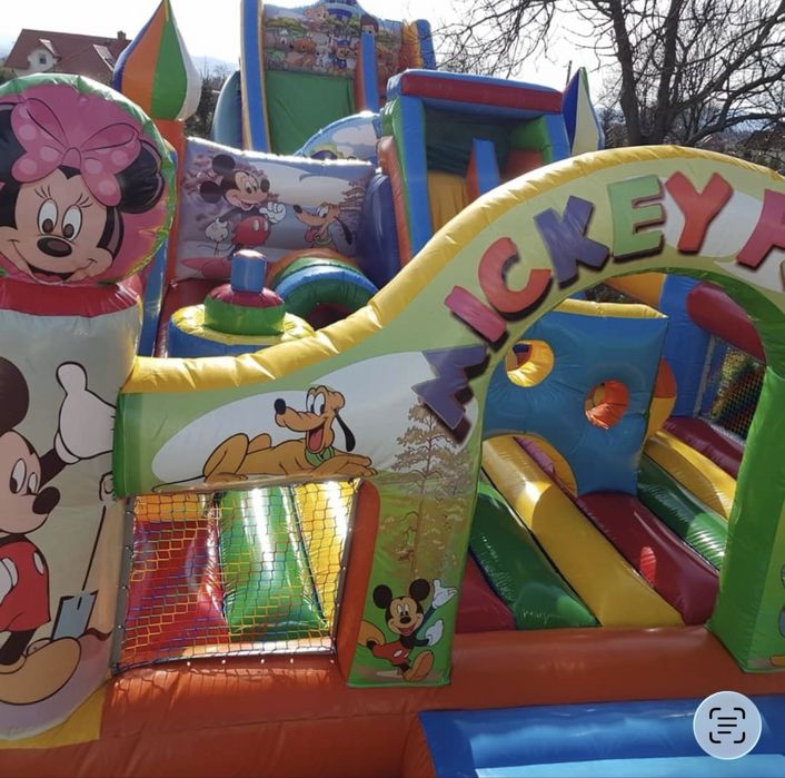 Dmuchaniec plac zabaw Miki tor przeszkód zamek dmuchany